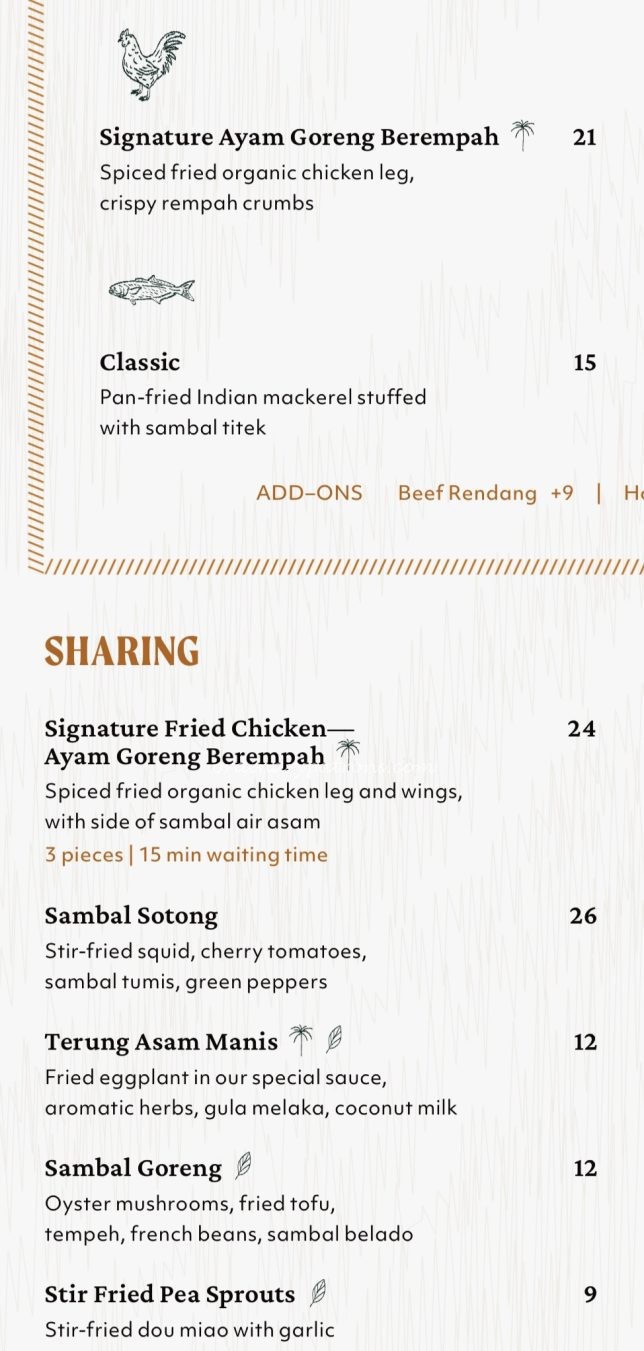 Coconut Club New Bahru menu