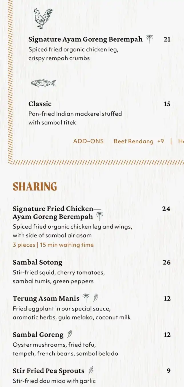 Coconut Club New Bahru menu