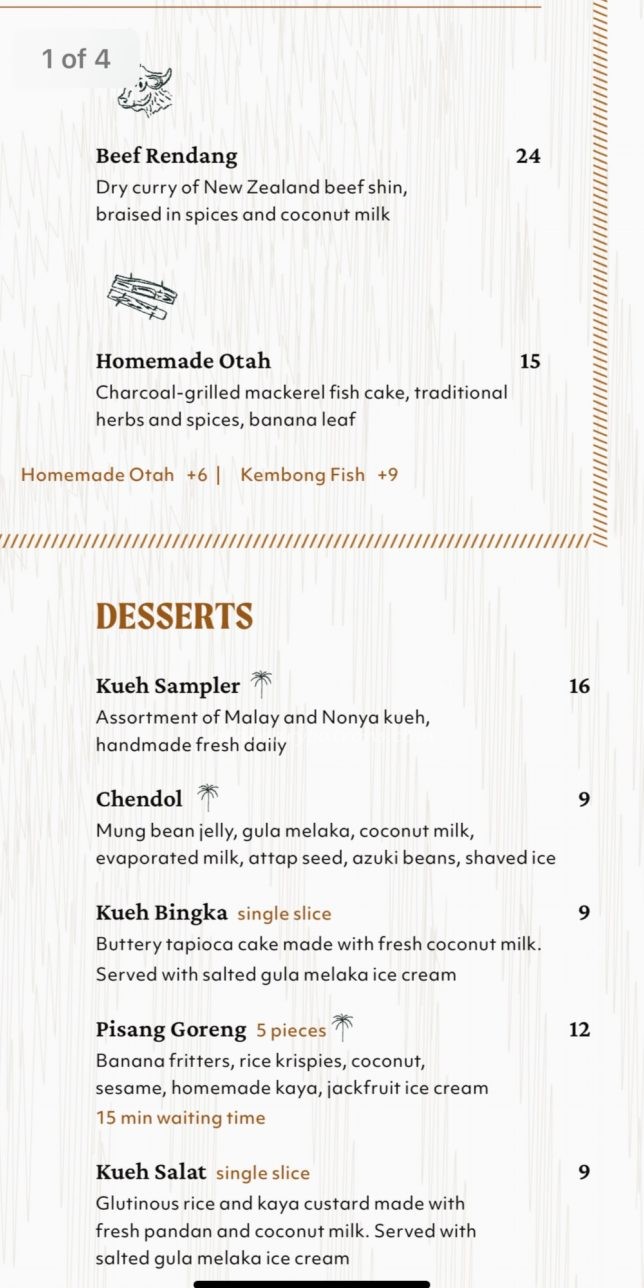 Coconut Club New Bahru menu