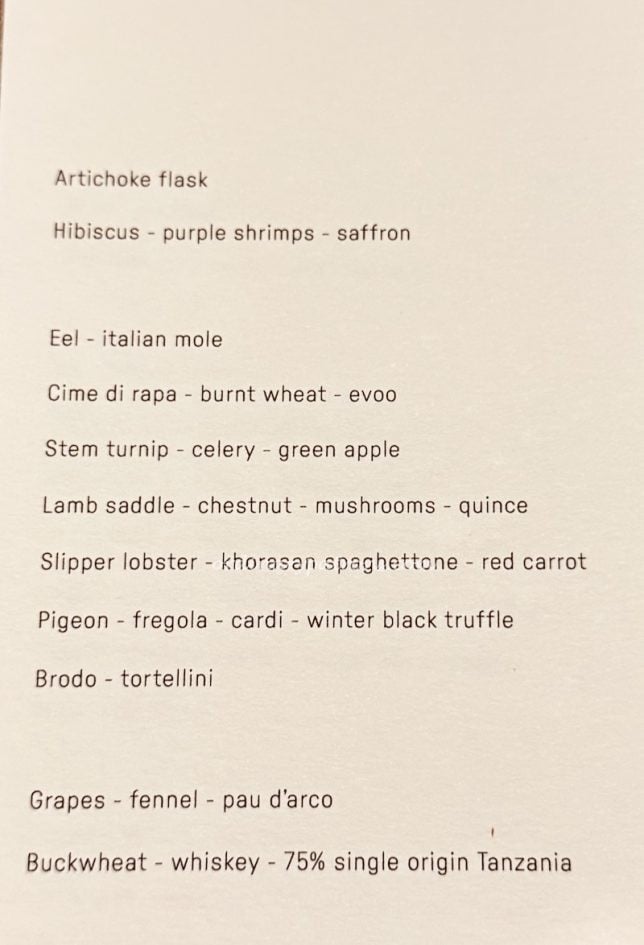 Somma Restaurant Tasting Menu