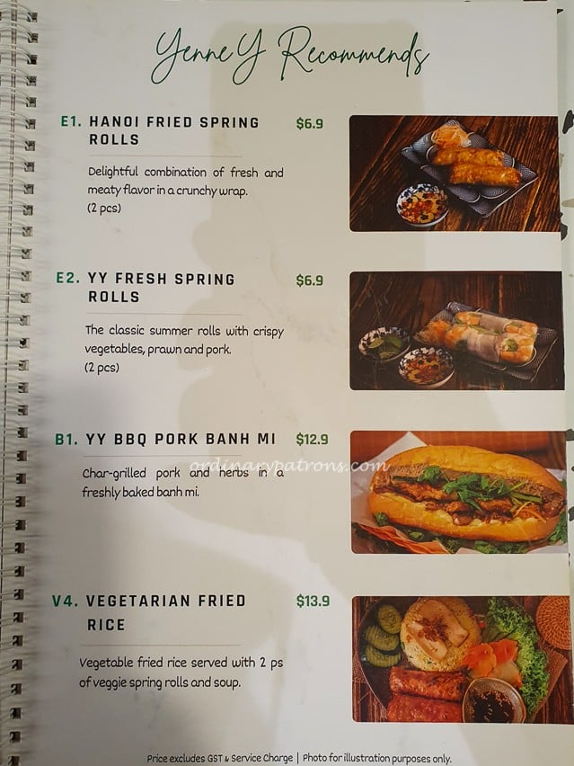 Menu of YenneY - Spring Rolls