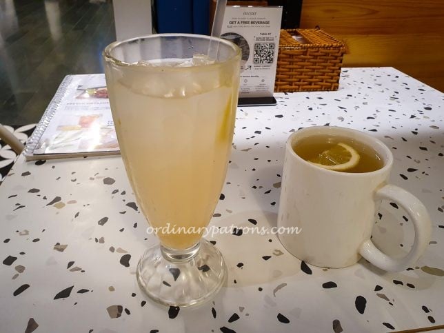 lemongrass tea, available both hot and cold