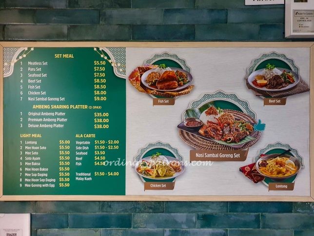 Menu of HJH Maimudah Mini. at Parkway