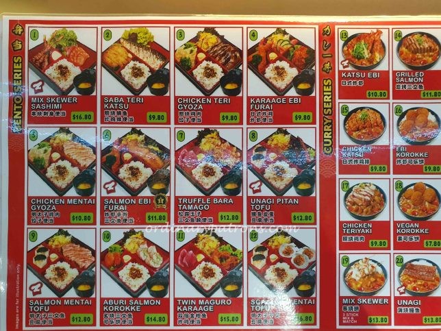 Donburi Menu - Parkway Food Court
