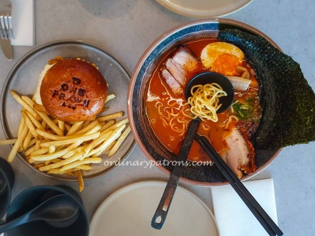 Fish burger and ramen at One Prawn & Co