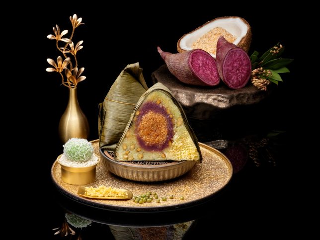 ingapore Marriott Tang Plaza Hotel - Pandan Gula Melaka with Shredded Coconut & Quinoa Glutinous Rice