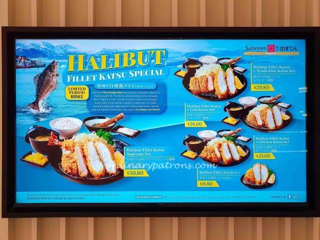 Saboten Express Menu