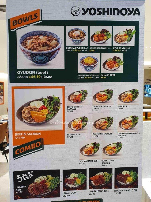 Yoshinoya Menu