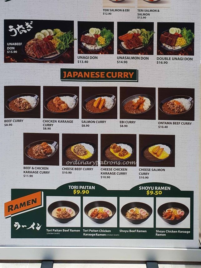 Yoshinoya Menu