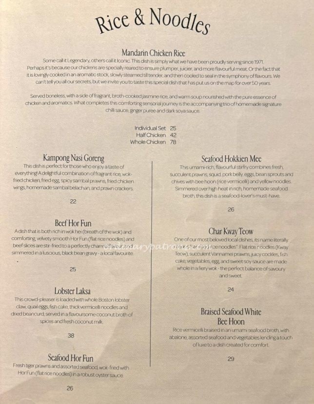 Chatterbox Menu - Rice & Noodles