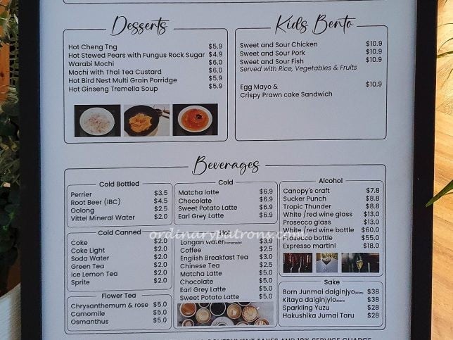 Menu of The Canopy Cafe 