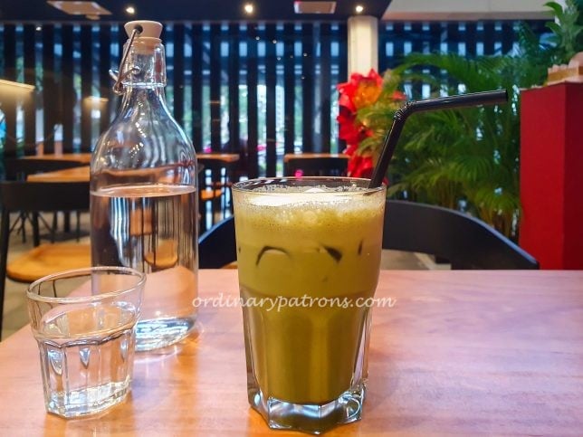 Matcha latte at The Canopy Cafe