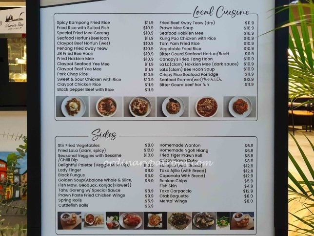 Menu of The Canopy Cafe at Katong V