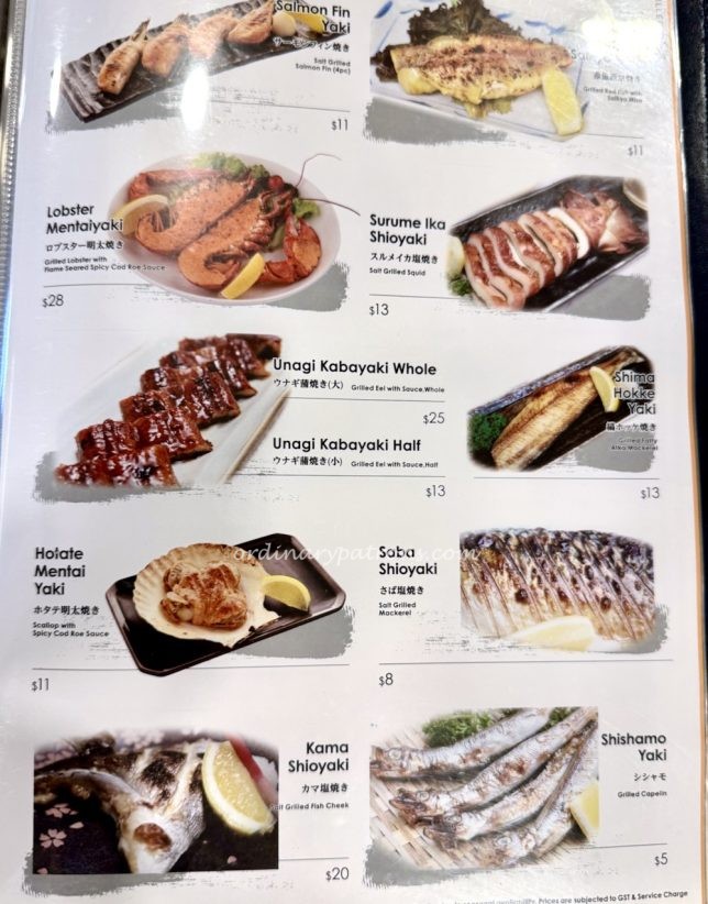 Fish Mart SAKURAYA Anchorpoint Alexandra menu