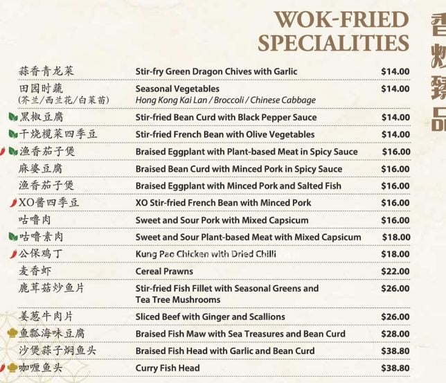 Dim Sum @ Mandalay menu