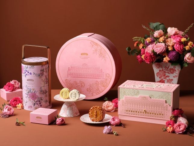 Jade Cream Cheese and Chocolate Chip mini snow skin mooncakes in tiffin carrier