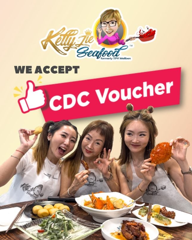Kelly Jie Seafood accepts SG60 and CDC Vouchers