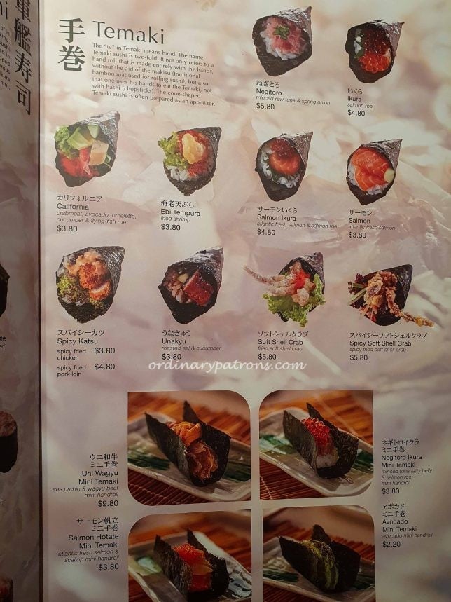 Katong Sushi Zanmai Menu 