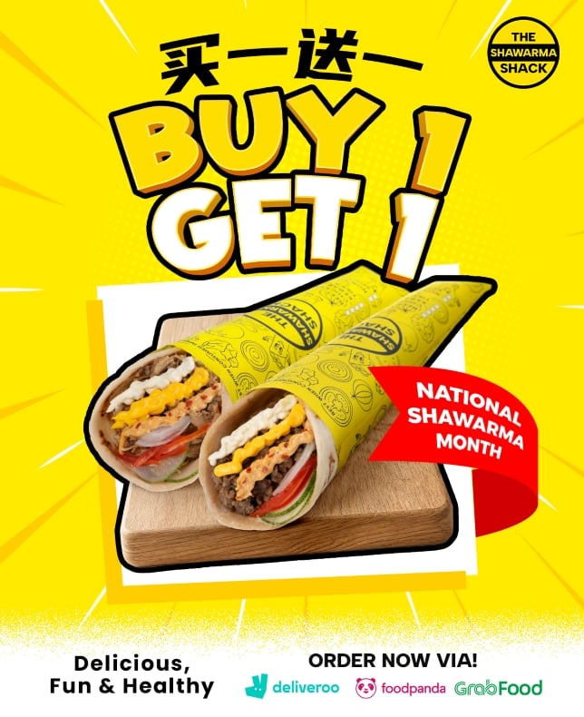 Buy 1 get 1 Singapore Shawarma