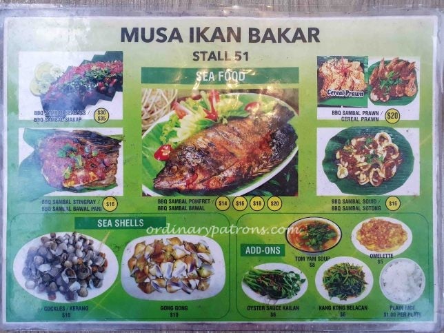Menu of Musa Ikan Bakar