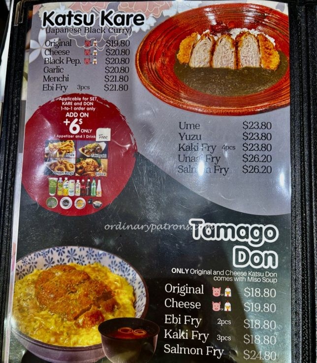 Kimukatsu Takashimaya menu