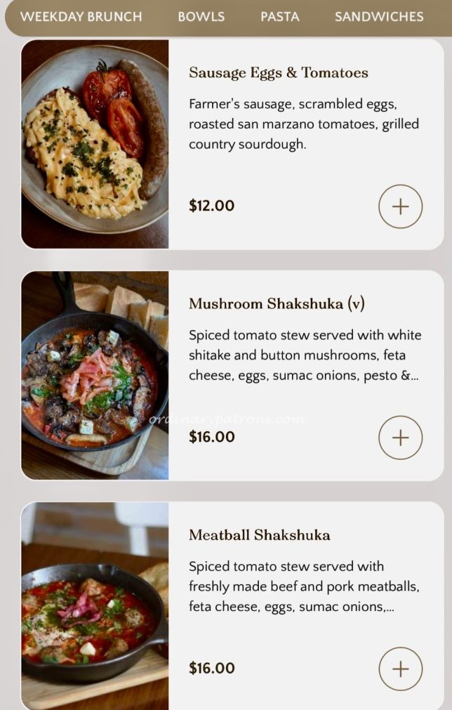 Bread Yard Cafe menu