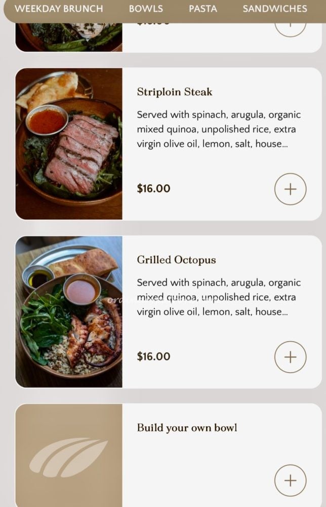 Bread Yard Cafe menu