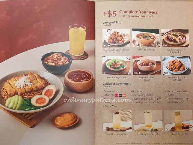 Chen's PLQ Menu