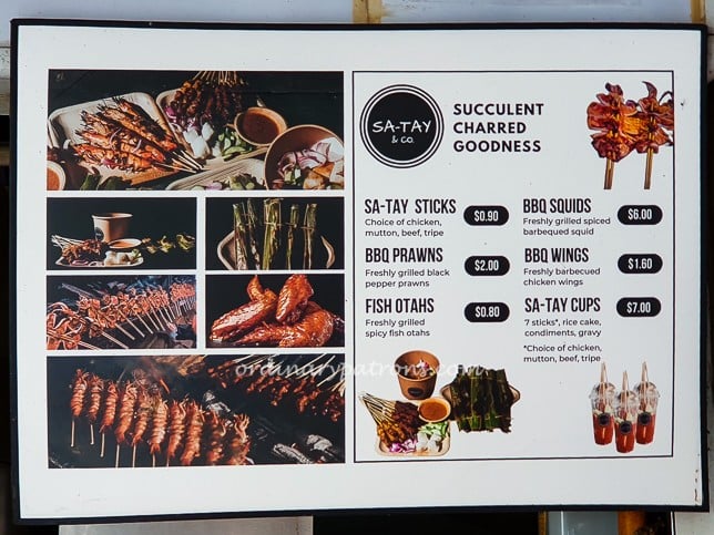 Satay & Co Menu Board