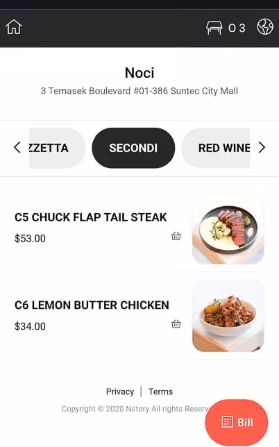 Noci Menu