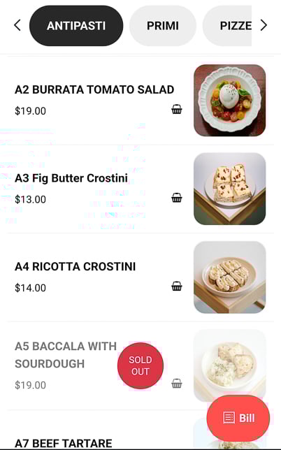 Menu of Noci Pasta Bar