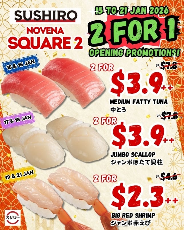 Sushiro 2 for 1 Promotion