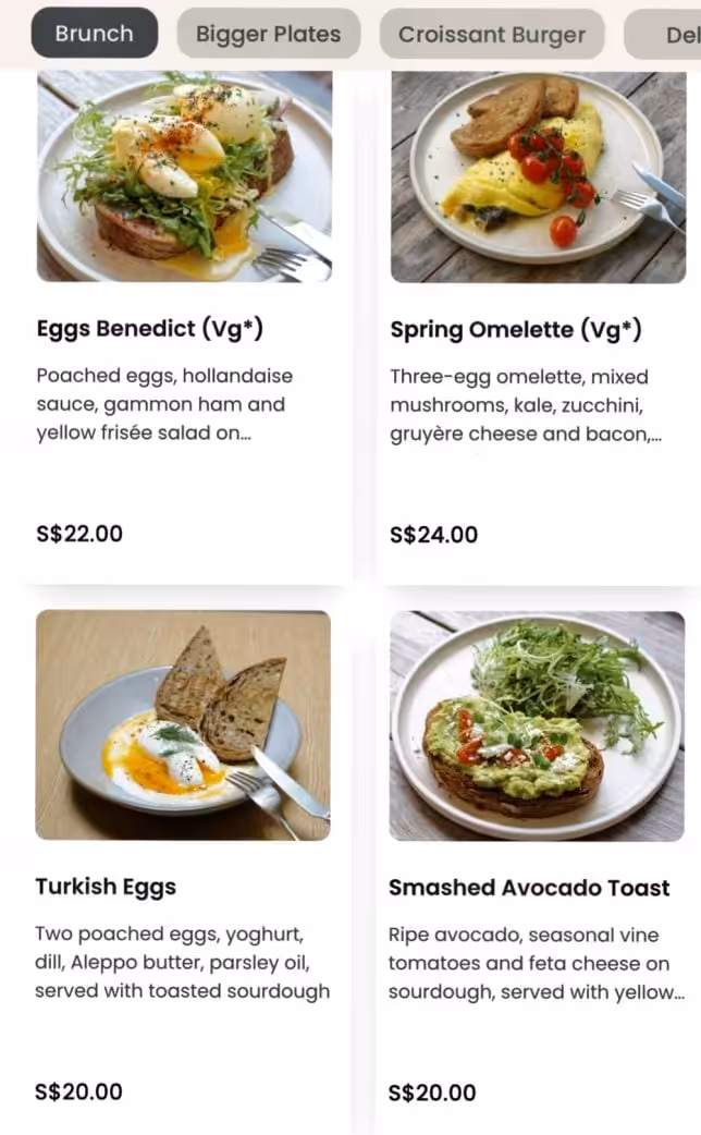Plain Vanilla Holland Village Pop-Up menu