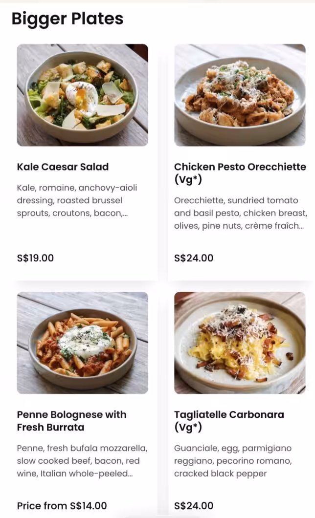 Plain Vanilla Holland Village Pop-Up menu
