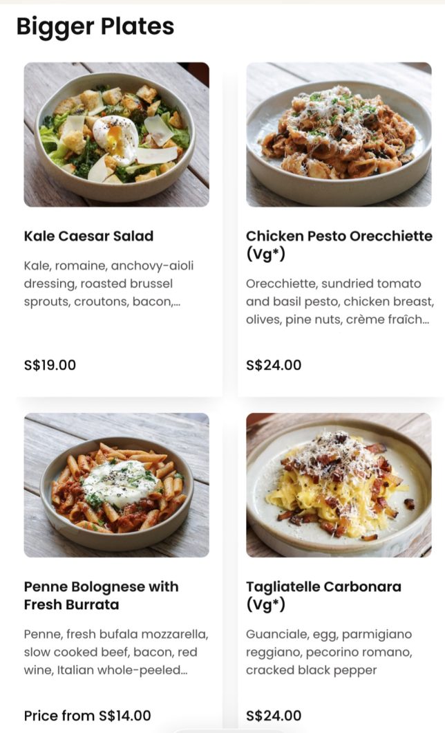 Plain Vanilla Holland Village Pop-Up menu