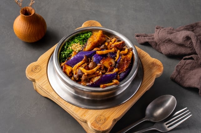 Grilled Eggplant with 3 kinds of Mushroom