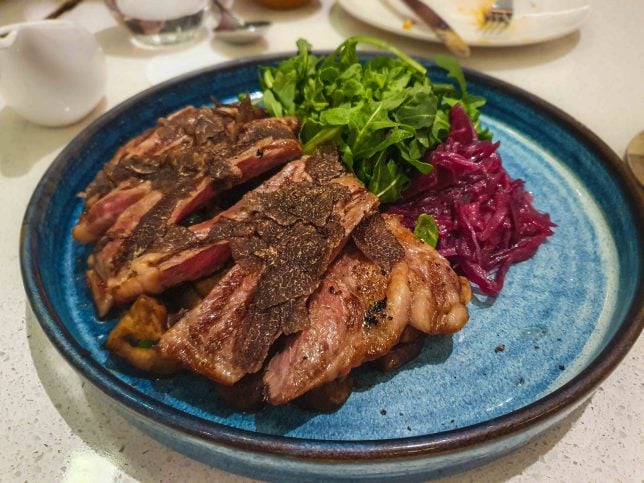 grilled Wagyu striploin at Prego