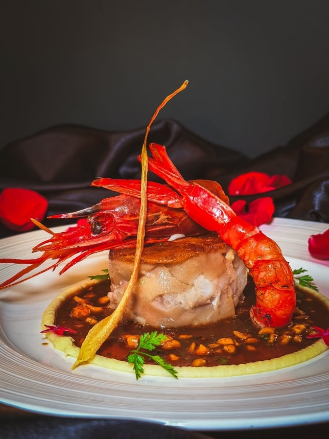 Sea & Mountain, Pig Trotters Terrine & Red Prawn Carabinero