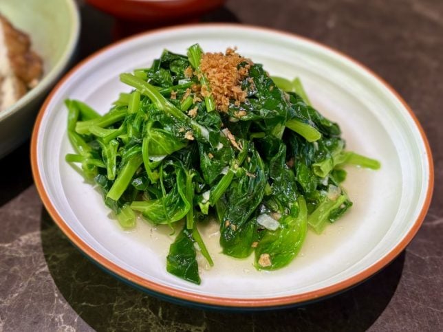 fried pea shoots or dou miao 