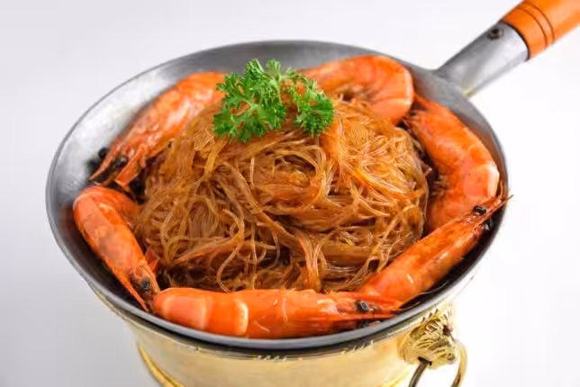 Baked King Prawns with Vermicelli Thai Village Restuarant -