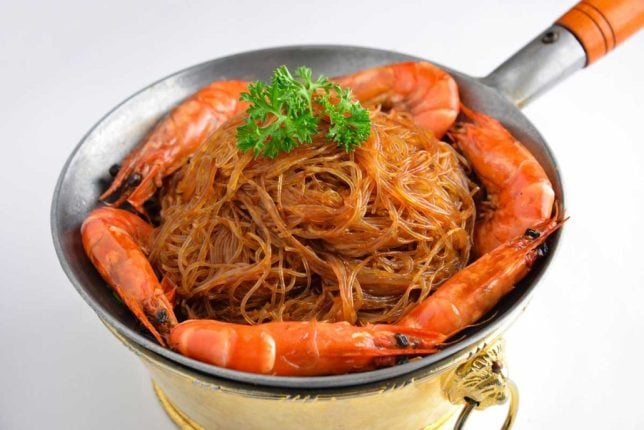 Baked King Prawns with Vermicelli Thai Village Restuarant -