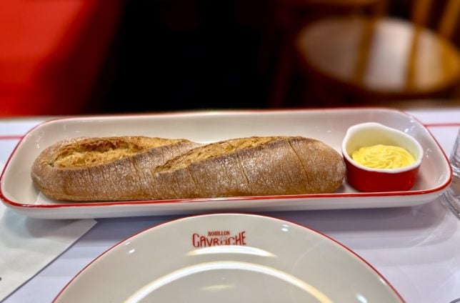 French bagette and butter ($4) 