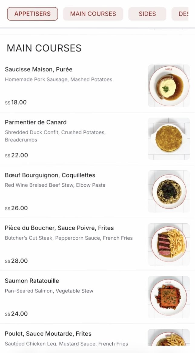 Bouillon Gavroche Menu :Affordable French Restaurant at Orchard Road Mandarin Gallery