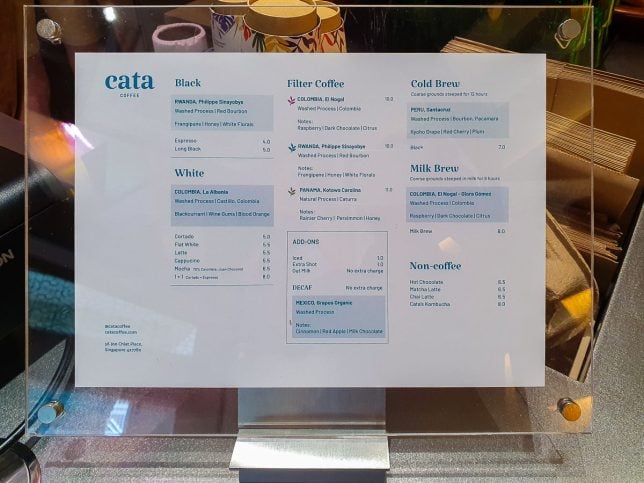 Cata Beverages Menu
