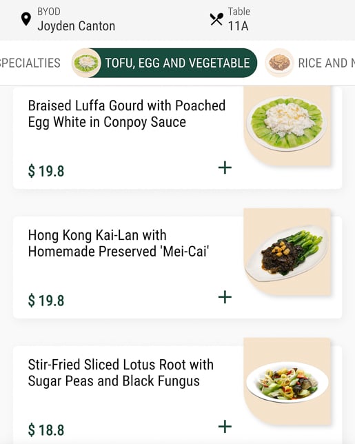 Joyden Canton Menu 