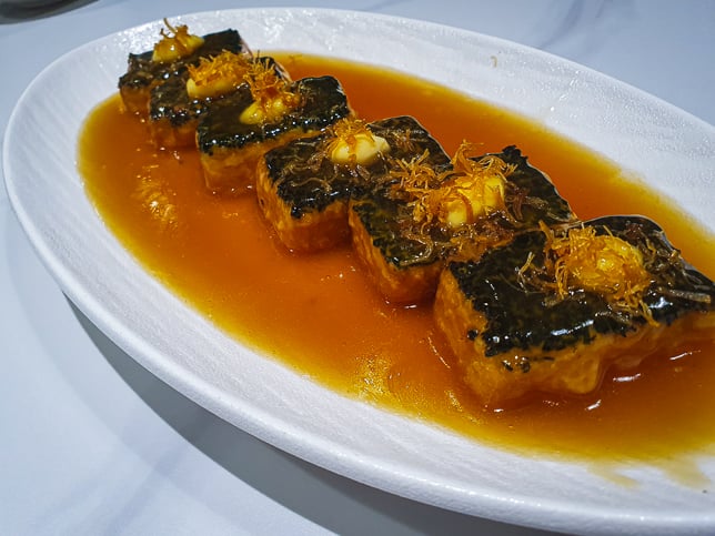  Housemade Spinach Beancurd with Gingko in Superior Conpoy Sauce at Joyden Canton