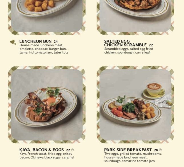 Park Side Menu