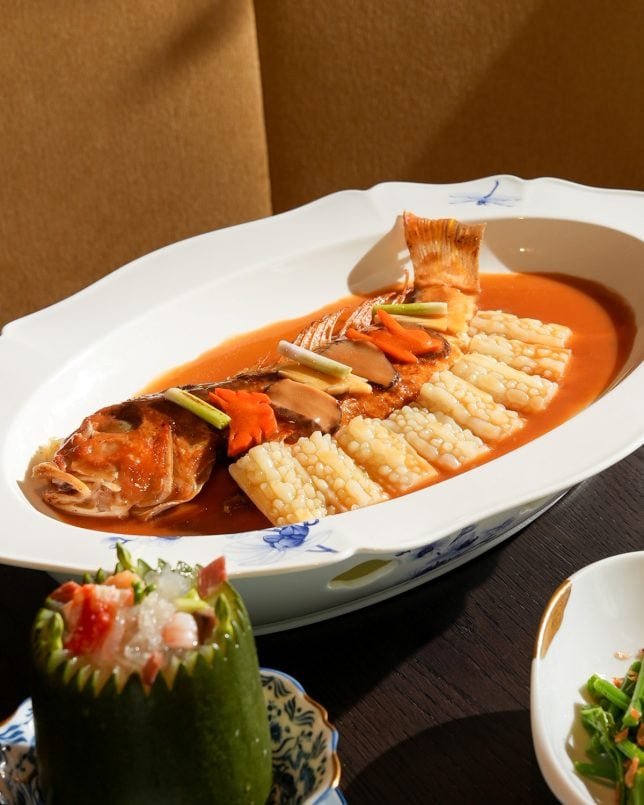 Jin Ting Wan Summer Menu - Braised “White Jade” Bitter Melon with Horsehead Fish