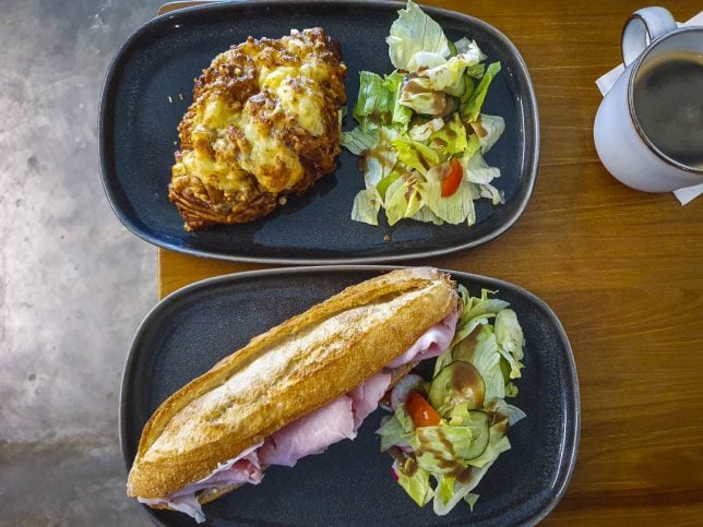 Jambon Beurre and Croissant with Ham & Gruyere at Bastille