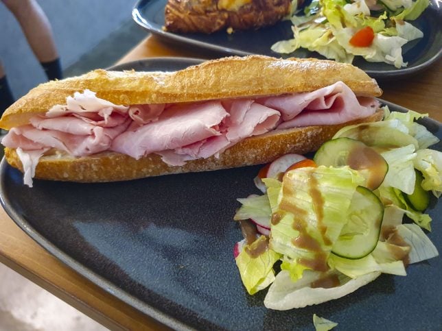 Jambon Beurre with salad